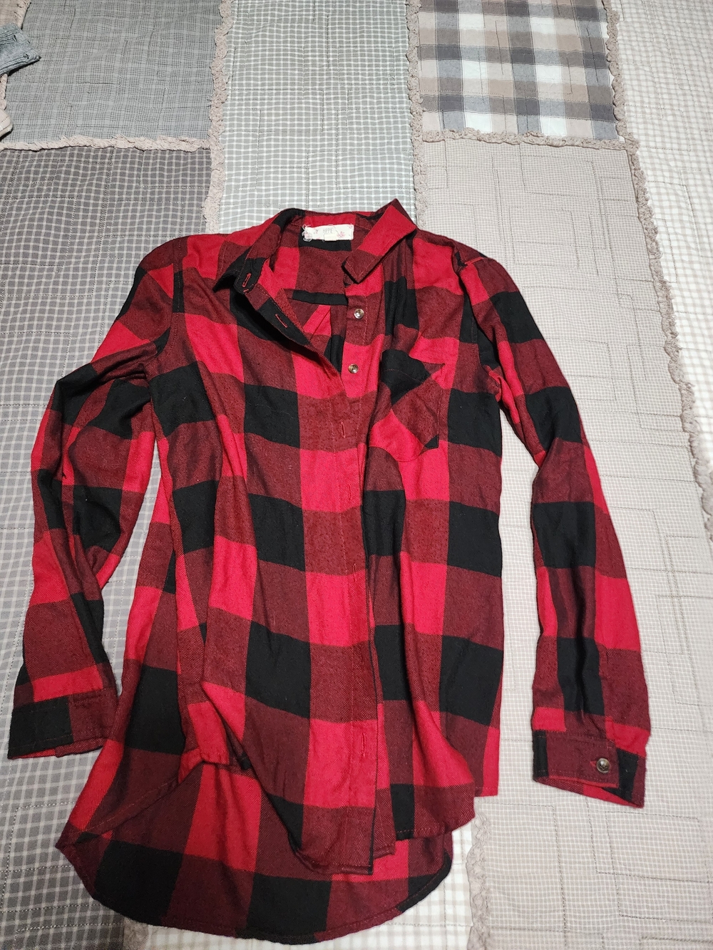 Hippie Rose Red and Black Plaid Button-Down Shirt